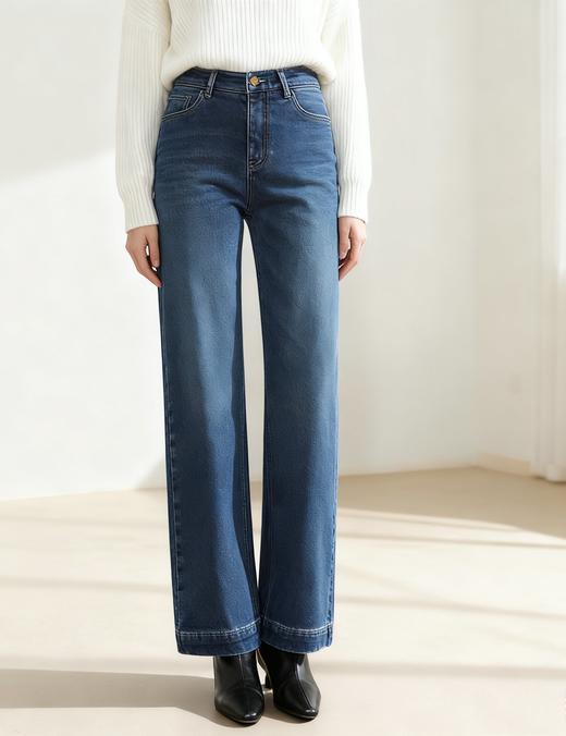 L1臣禾	【小太阳蓝牛仔】加绒直筒裤保暖舒适休闲裤	JZ254060158 商品图4