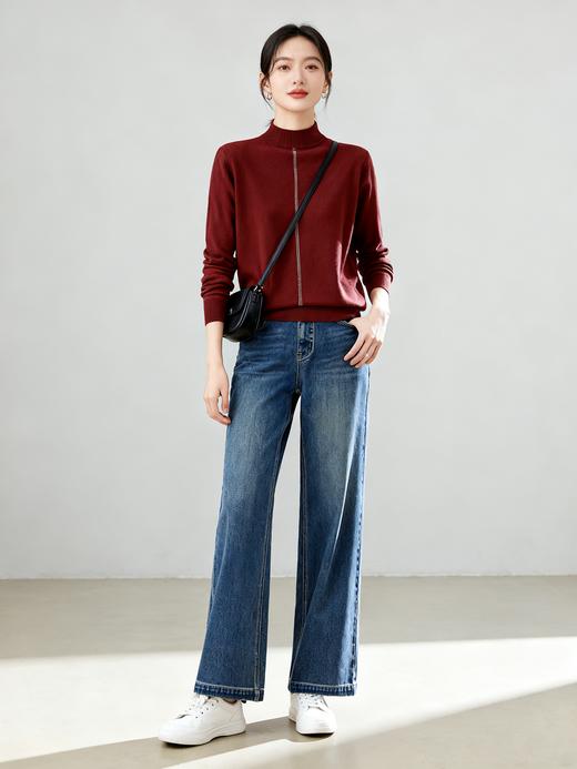 臣禾	【烫钻小衫】半高领套头针织衫	JZ254090175 商品图2