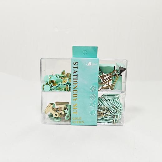 XY-绿色回形针办公用品彩色图钉可爱紫色长尾夹粉金票据夹子套装组合 9.00元 商品图0