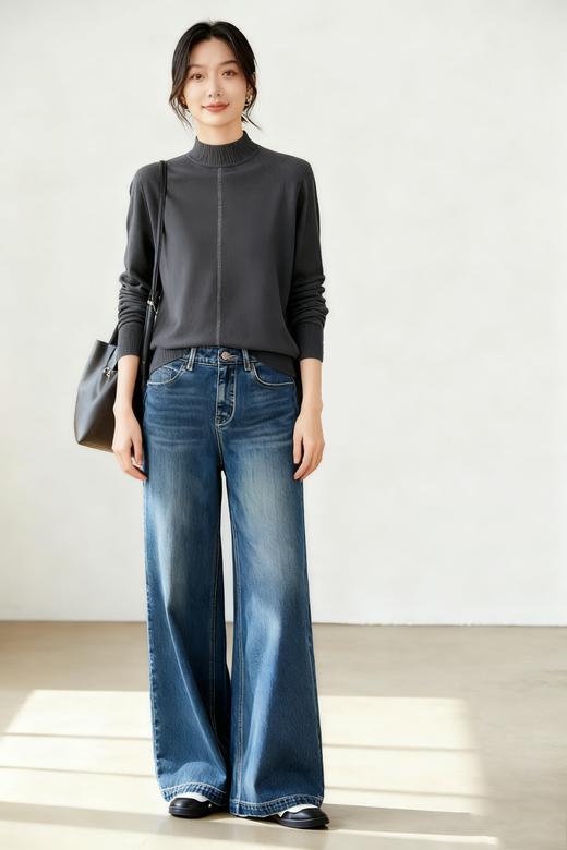 臣禾	【烫钻小衫】半高领套头针织衫	JZ254090175 商品图7