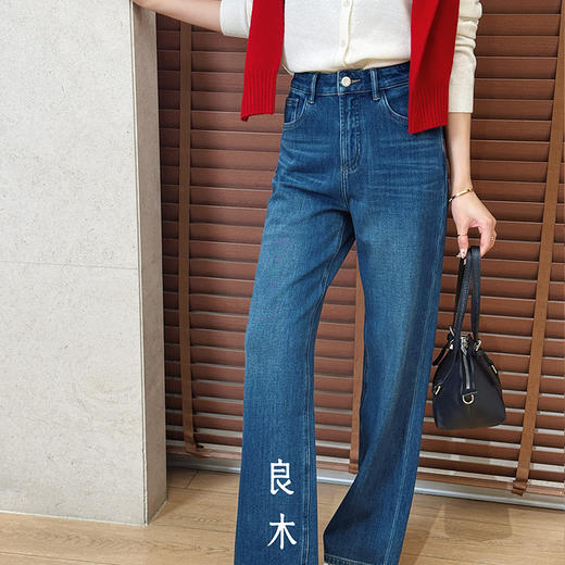 【特价不退换】【预售7天/加绒】良木礼直筒牛仔裤（蓝豆豆）（D25103853） 商品图2
