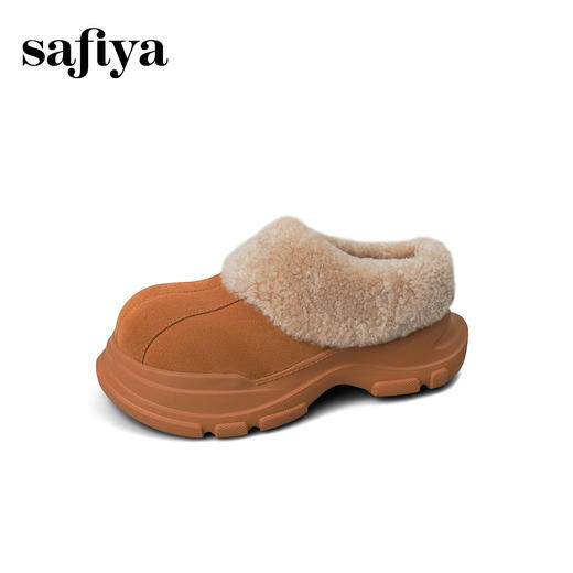 Safiya/索菲娅2025一脚蹬丑萌厚底增高懒人外穿加绒保暖雪地靴SFD4112048 商品图12