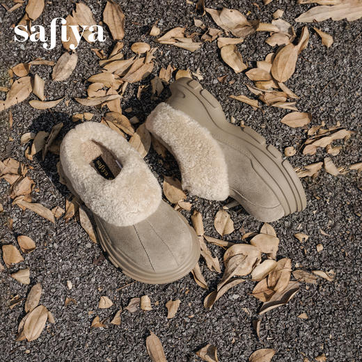 Safiya/索菲娅2025一脚蹬丑萌厚底增高懒人外穿加绒保暖雪地靴SFD4112048 商品图3