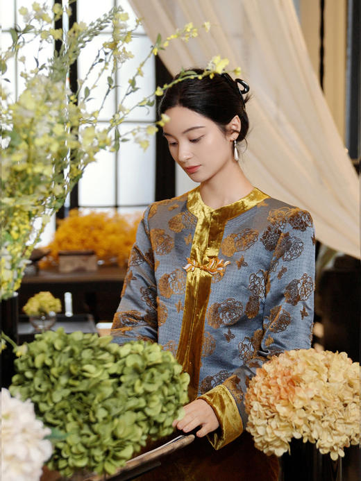 盛唐牡丹 | 牡丹亭真丝漳缎外套 商品图2