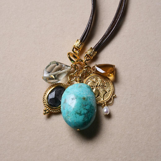 北京仓｜Chan Luu-Traveler-绿松石 吊坠 皮革绳 项链［美国设计师］ 商品图2