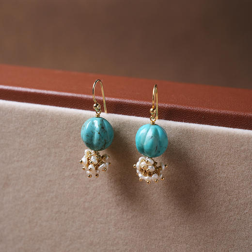 北京仓｜Chan Luu-Lima-绿松石 珍珠 吊坠 耳环［美国设计师］ 商品图0