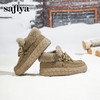 Safiya/索菲娅2025冬季加绒抗冻户外轮胎底休闲保暖羊毛雪地靴SFD411A176 商品缩略图2