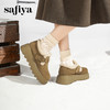 Safiya/索菲娅2025加绒一脚蹬复古百搭全包厚底毛毛增高勃肯鞋SFD4112133/SFD4112M33 商品缩略图8
