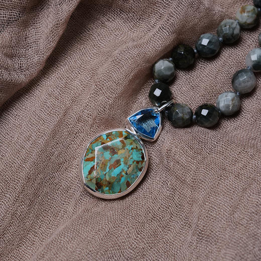 北京仓｜Chan Luu-Sabrina-绿松石 吊坠 串珠 项链［美国设计师］ 商品图2