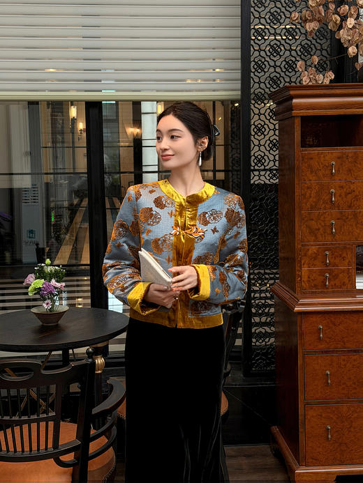 盛唐牡丹 | 牡丹亭真丝漳缎外套 商品图8