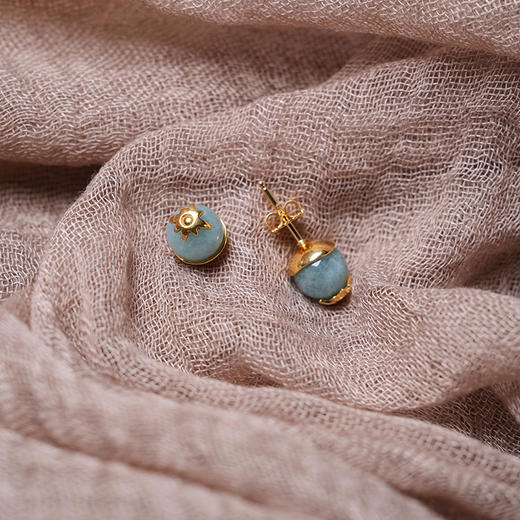 北京仓｜Chan Luu-Cecilia-小金花 海绵蓝石英 耳钉［美国设计师］ 商品图3
