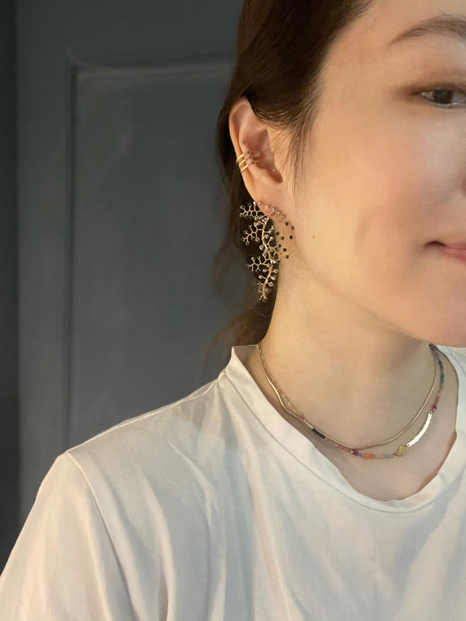 SpoiledBrat Jewelry叶脉系列 | 珍珠月光石耳钉 商品图6