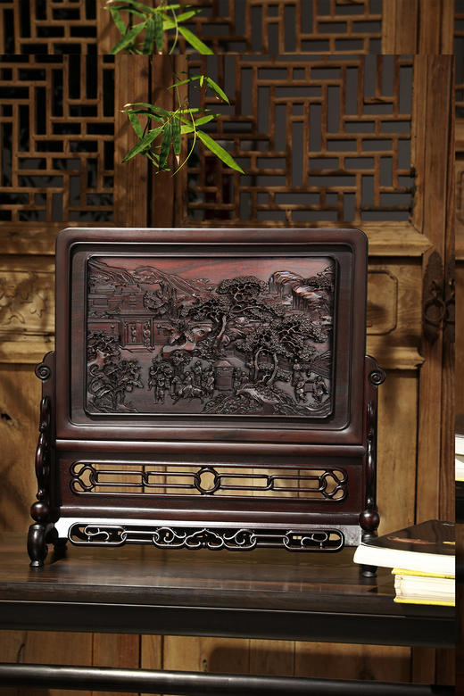 喜事连连°精座&简座酸枝插屏 商品图0