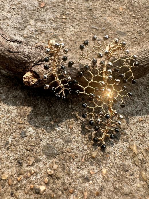 SpoiledBrat Jewelry叶脉系列 | 珍珠月光石耳钉 商品图7