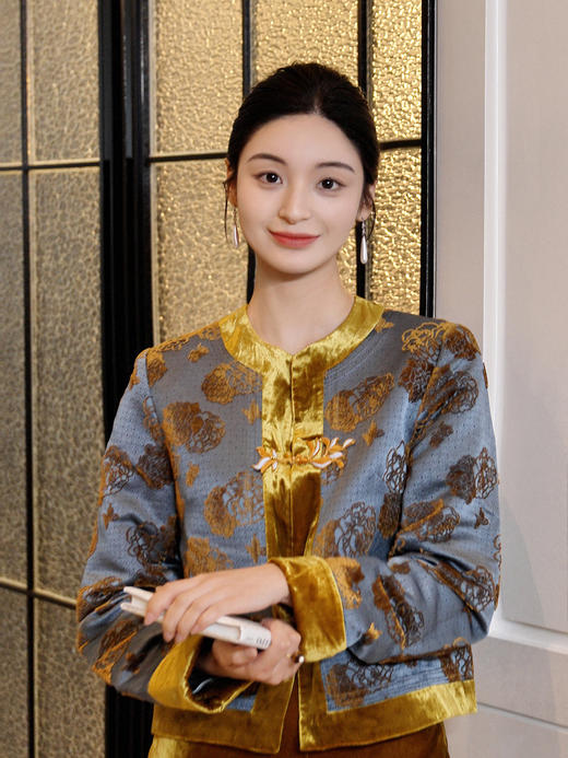 盛唐牡丹 | 牡丹亭真丝漳缎外套 商品图0