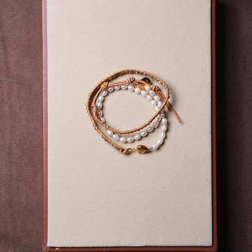 北京仓｜Chan Luu-RAHEL TRIPLE- 珍珠 多层缠绕皮绳 手链［美国设计师］ 商品图3