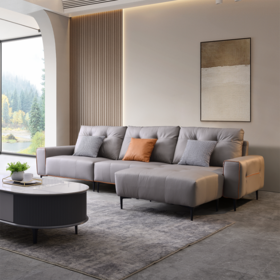 【北部】【旺美居】皮艺沙发_优质猫爪皮面料，实木框架_JM069SF01【大连/长春/沈阳】