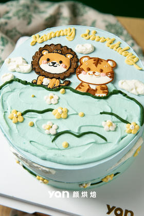 手绘小狮子和小老虎（图案可替换）