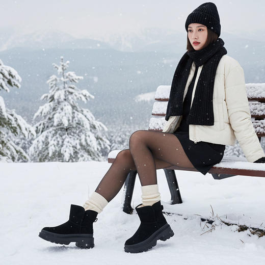 Westory冬季厚底加绒保暖短靴雪地靴W22DS82591 商品图1