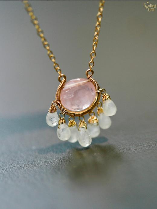 SpoiledBrat Jewelry Chandelier吊灯系列 | 粉晶月光石项链 商品图0