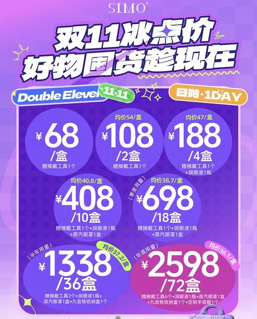 SIMO ：（日抛）68一盒 108两盒 188四盒  性价比冠军【一盒十片装】 商品图0