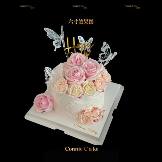 🎀【粉雪蜜语】雪山玫瑰蝴蝶鲜花蛋糕 商品图9