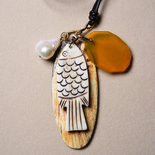 北京仓｜Chan Luu-Shoal Charm-雕花骨鱼 多吊坠 长项链［美国设计师］ 商品图2