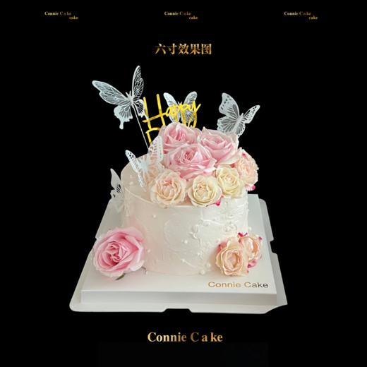 🎀【粉雪蜜语】雪山玫瑰蝴蝶鲜花蛋糕 商品图8
