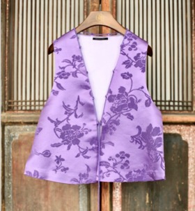 盛唐牡丹 | 富贵牡丹真丝漳缎串珠马甲