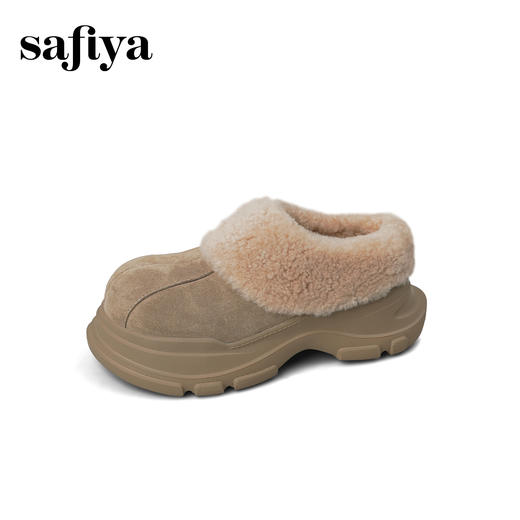Safiya/索菲娅2025一脚蹬丑萌厚底增高懒人外穿加绒保暖雪地靴SFD4112048 商品图13