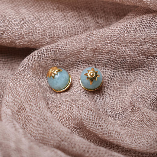 北京仓｜Chan Luu-Cecilia-小金花 海绵蓝石英 耳钉［美国设计师］ 商品图1