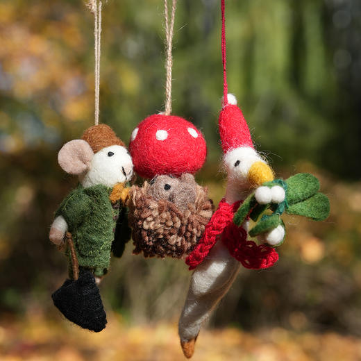 北京仓｜Felt So Good-Toadstool Hedgehog-刺猬与蘑菇 羊毛毡 挂件［英国设计师］ 商品图3