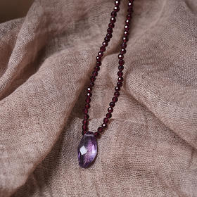 北京仓｜Chan Luu-Claire-紫水晶 吊坠 石榴石 串珠 项链［美国设计师］