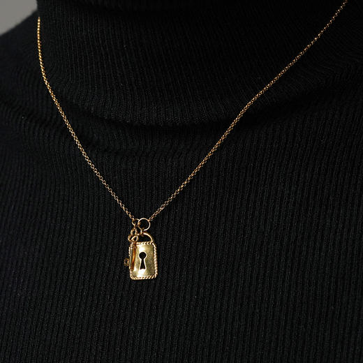 北京仓｜Chan Luu-Mini Padlock-金色 挂锁 吊坠 项链［美国设计师］ 商品图1