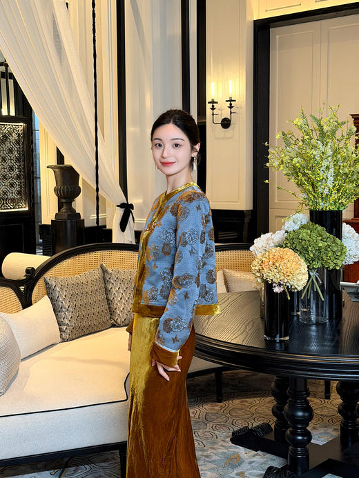 盛唐牡丹 | 牡丹亭真丝漳缎外套 商品图6