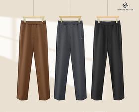 Martine Wester 男款羊毛起绒面料松紧腰直脚口卫裤 11115509