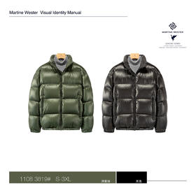 Martine Wester男10D面料YKK快速拆卸拉链极简落肩款立领鹅绒服  11083819