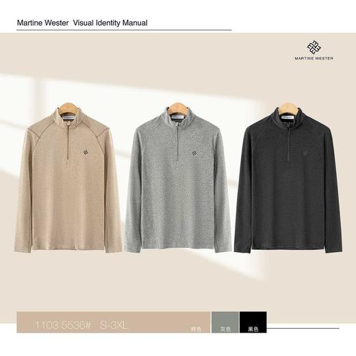 Martine Wester 男款摇粒绒立领半开襟长袖T 11035536 商品图0
