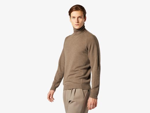 Sease - WHOLE TURTLE NECK - WOMBAT - 男装 - 针织衫 - 浅棕色 商品图2