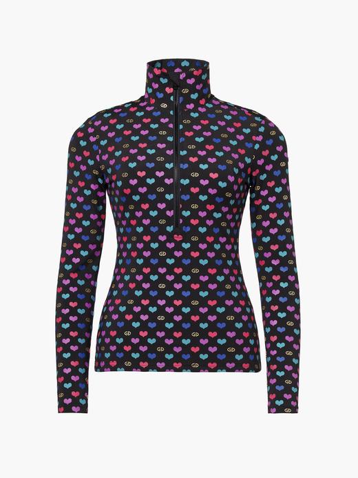 Goldbergh - CUORI ski pully - cuori black - 女装 - 速干 - 黑色/彩色花纹 商品图0