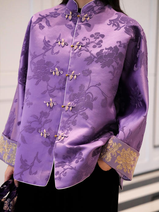 盛唐牡丹 | 富贵牡丹漳缎盘金绣外套 商品图5