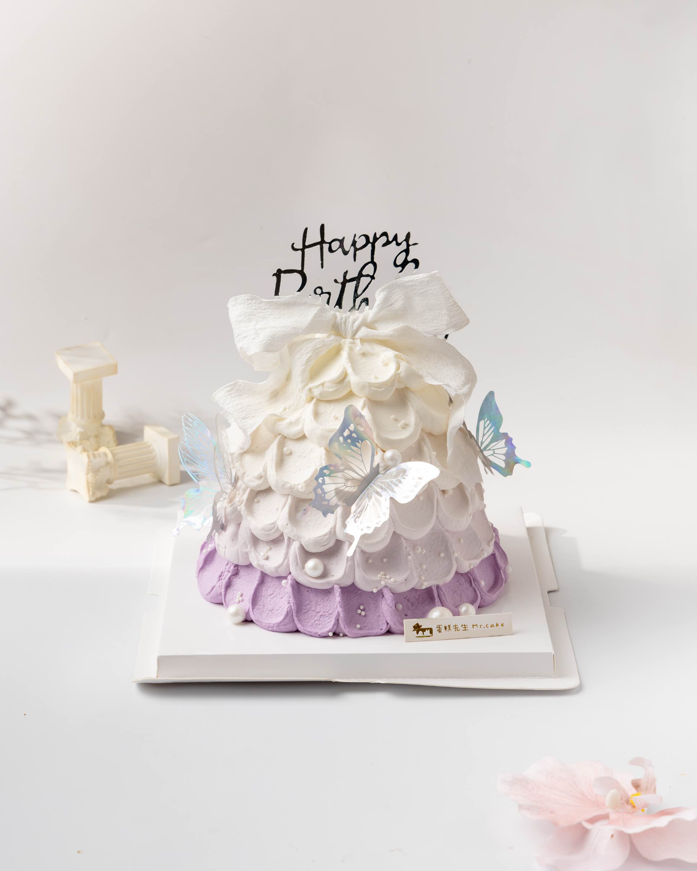 紫色许愿塔蛋糕（百分百进口动物奶油）