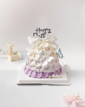 紫色许愿塔蛋糕（百分百进口动物奶油）