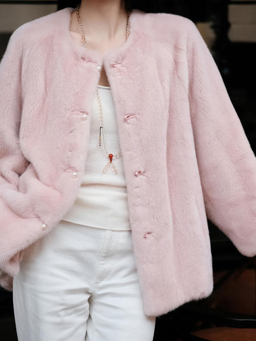 盛唐婧 | 轻奢时尚新中式粉黛倾城水貂外套 商品图6