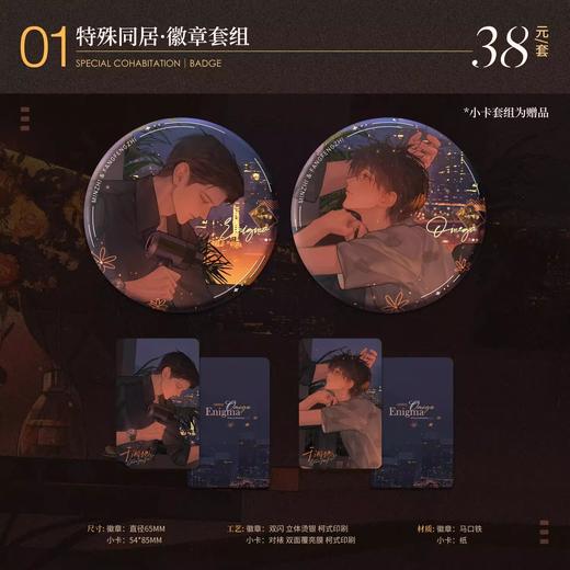 干涸地 特殊同居 双闪徽章套组 吧唧 耽美 国谷 商品图0