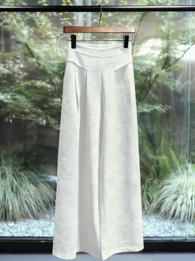 盛唐婧 | 丝毛罗马纹阔腿裤-白色