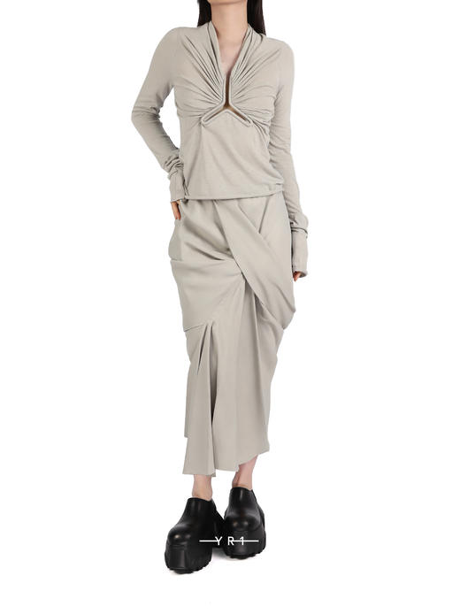 Rick Owens | CONCORDIANS 不规则褶皱半身裙 商品图3