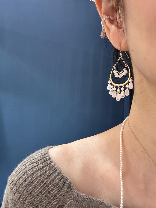 SpoiledBrat Jewelry Carol系列 | 珍珠月光石耳环 商品图1