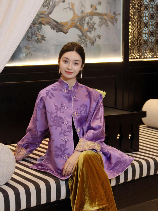 盛唐牡丹 | 富贵牡丹漳缎盘金绣外套 商品图9