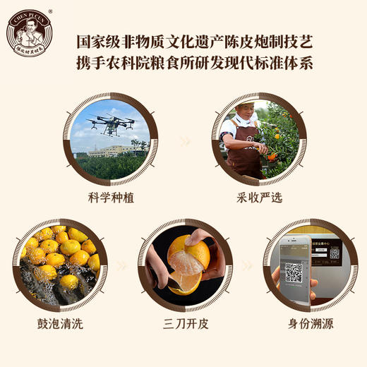 【新品】陈皮村吴村长锦绣2021年三江陈皮50g 商品图1